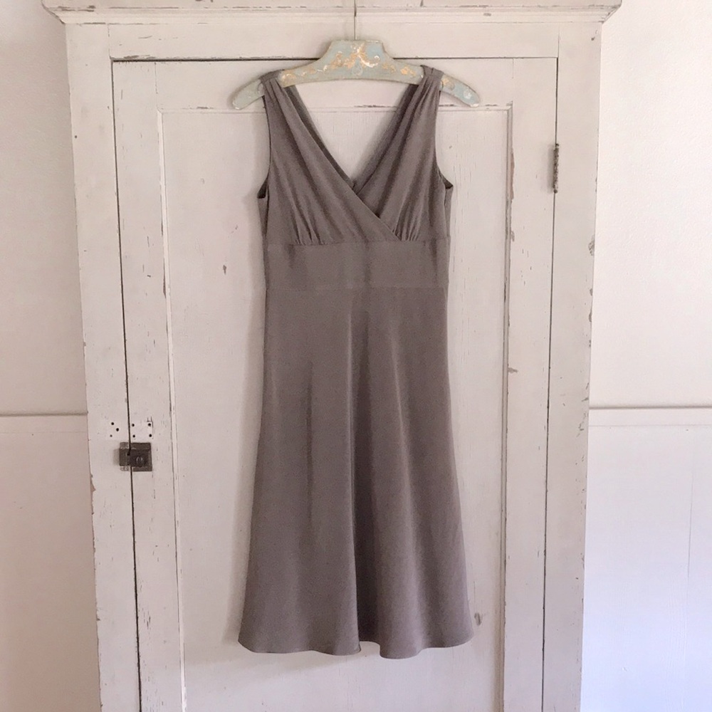 J. Crew Smoky Taupe Silk Dress